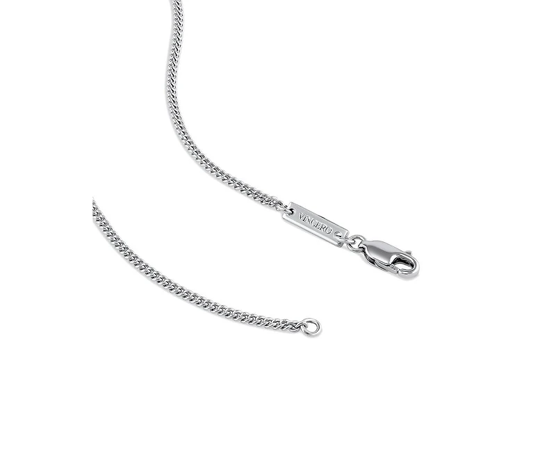 Vincero Men's Stone Cross Pendant - Red - Silver Necklace