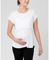 Ripe Maternity Richie White Nursing Tee for Women - Comfortable Wear