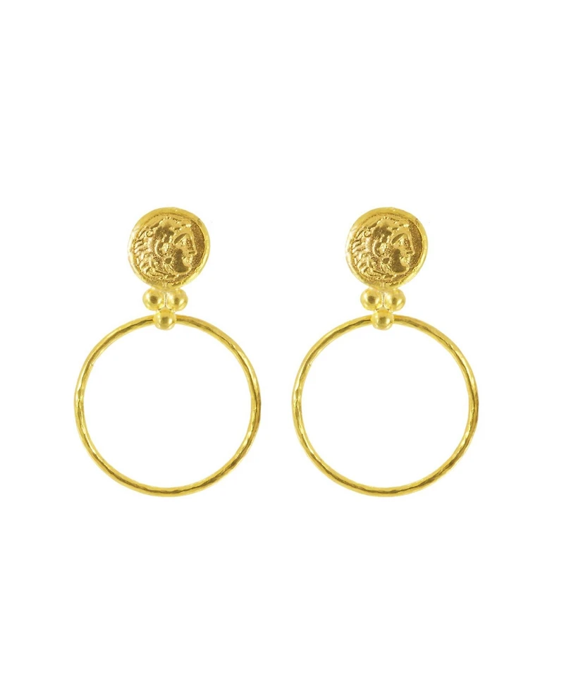 Ottoman Hands Myia Coin Front Hoop Earrings