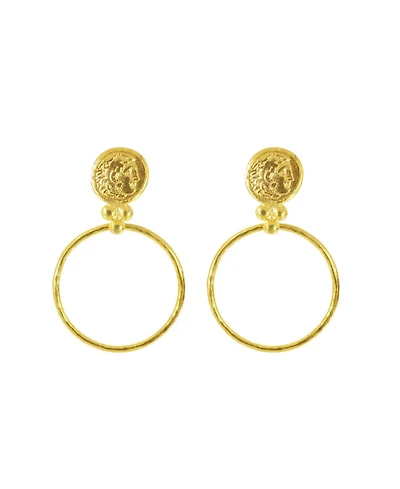 Ottoman Hands Myia Coin Front Hoop Earrings