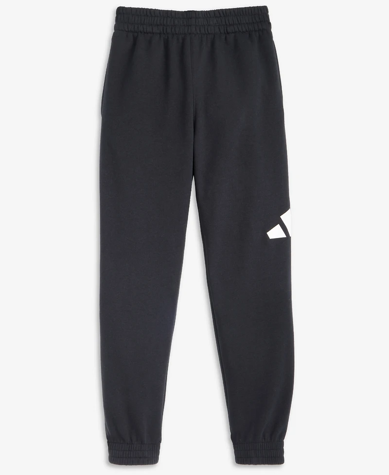adidas Big Boys Elastic-Waistband Essential Logo Fleece Jogger Pants