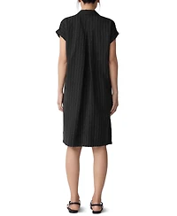 Eileen Fisher Women's Striped Notched-Collar Shirtdress