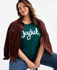 Style & Co Plus Joyful Graphic T-Shirt, Macy's Exclusive