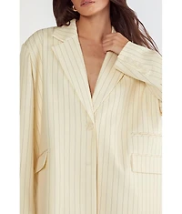 Nasty Gal Women's Oversized Pinstripe Tailored Blazer