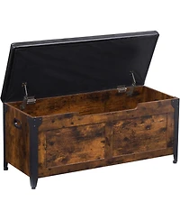 Storage Chest, Wood Storage Bench with Seating and 2 Safety Hinge, Entryway Bench with Storage, Farmhouse Storage Chest Trunk for Bedroom, Living Room