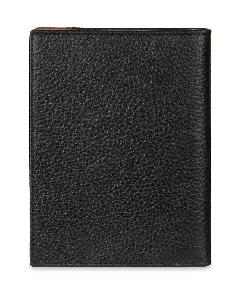 Cole Haan Men's Rfid Two-Tone Pebbled Magnetic Passport Wallet