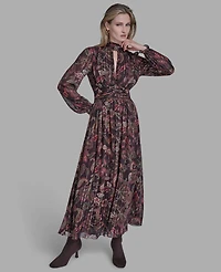 Bcbg Women's High Neck Keyhole Midi Dress