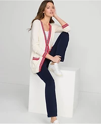 Lands' End Women's Starfish High Rise Knit Denim Straight Jeans