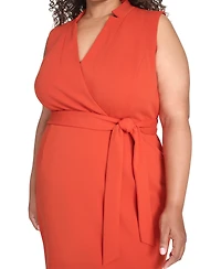 Calvin Klein Plus Belted Midi Dress