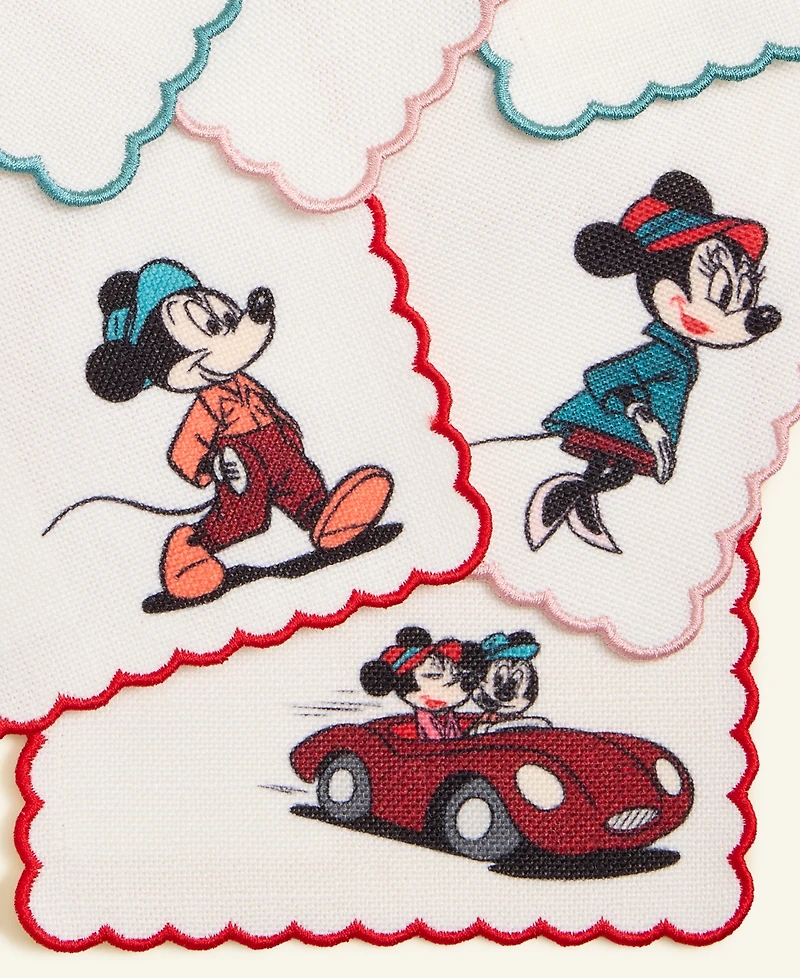 Disney | Macy's Mickey and Friends Embroidered Cocktail Napkins, Set of 6, Macy's Exclusive