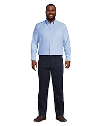 Lands' End Men's Traditional Fit Pattern No Iron Supima Pinpoint Buttondown Collar Dress Shirt