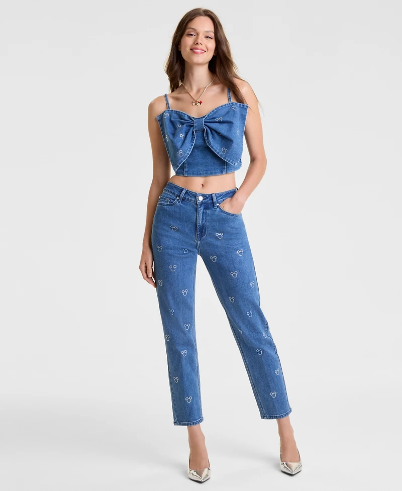 Disney | Macy's Women's Straight-Leg Jeans Embellished with Crystals by Swarovski, Exclusive