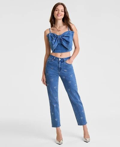 Disney | Macy's Women's Straight-Leg Jeans Embellished with Crystals by Swarovski, Exclusive