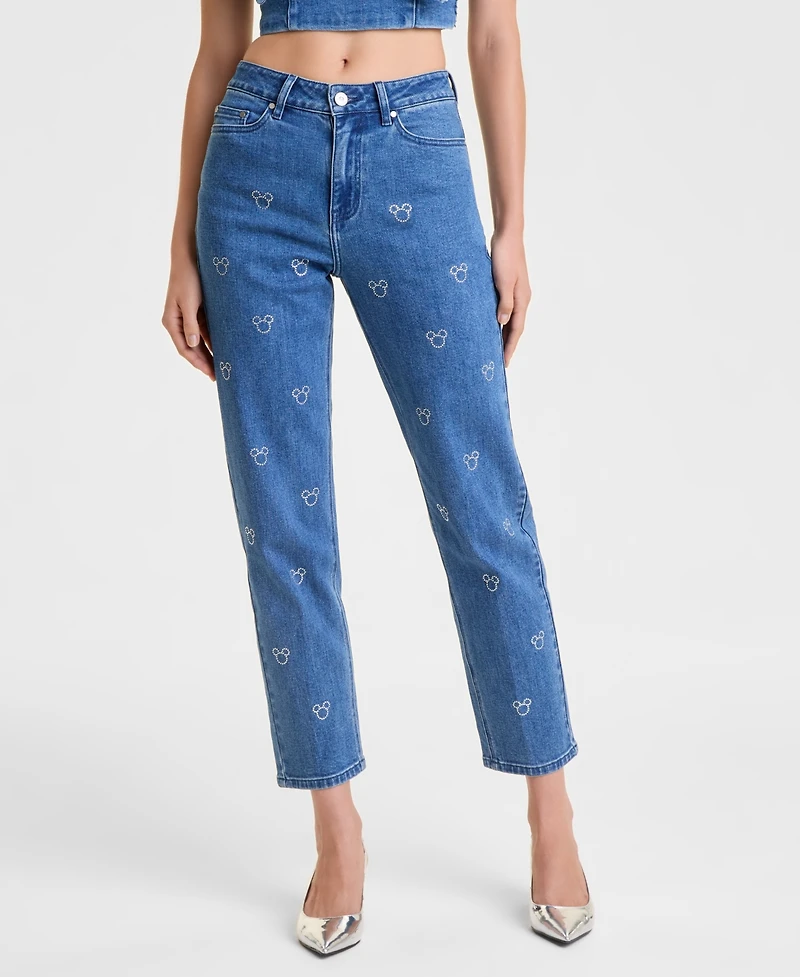 Disney | Macy's Women's Straight-Leg Jeans Embellished with Crystals by Swarovski, Exclusive