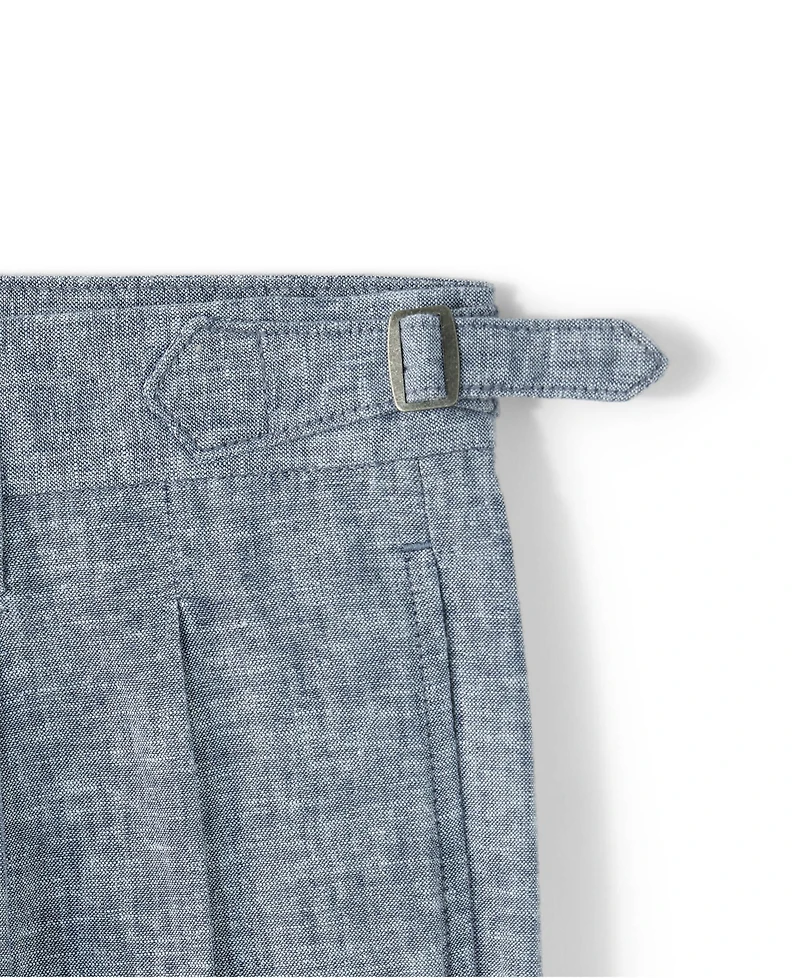 Lands' End Men's Linen Cotton Pleated Relaxed Pants