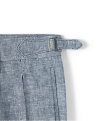 Lands' End Men's Linen Cotton Pleated Relaxed Pants