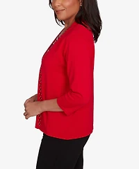 Alfred Dunner Jet Setter Geometric Inner Two One Sweater