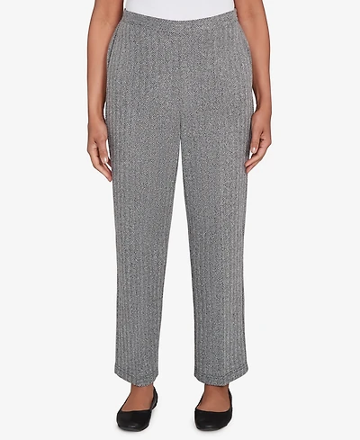 Alfred Dunner Jet Setter Herringbone Knit Medium Length Pant