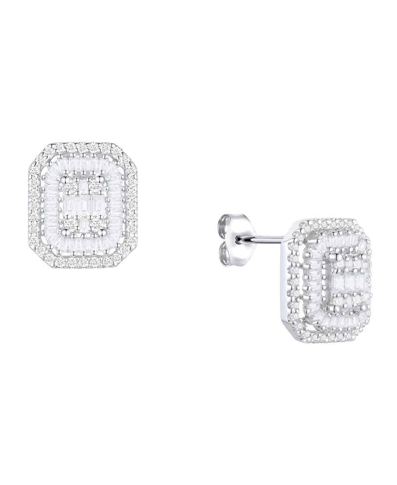 Diamond Baguette & Round Earrings (1/2 ct. t.w.) 14k Yellow or White Gold