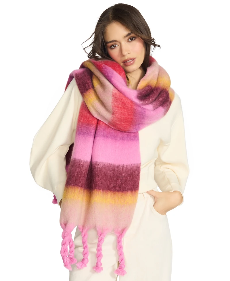 Steve Madden Women's Varsity Striped Fringe Scarf