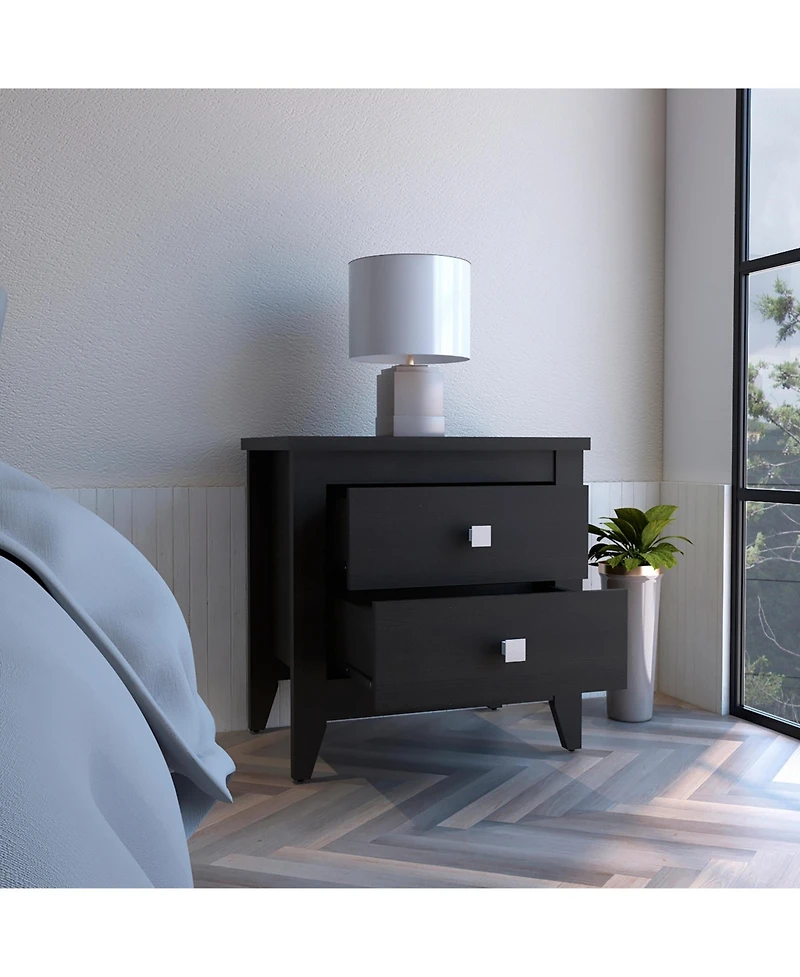 Casainc Storage Cabinet NightStand End Table with Two Shelves