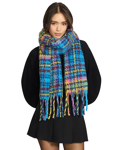 Steve Madden Women's Brushed Twill Tartan Lofty Scarf