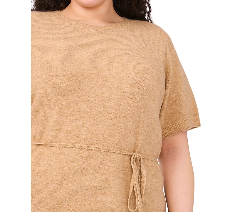Msk Plus Short Sleeve Knit Sweater Dress