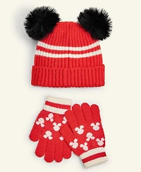 Disney | Macy's Kids Mickey Mouse & Minnie Mouse Beanie Hat & Gloves Set, Macy's Exclusive
