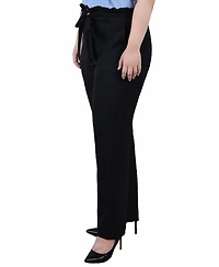 Ny Collection Plus Full Length Paper bag Waist Pants