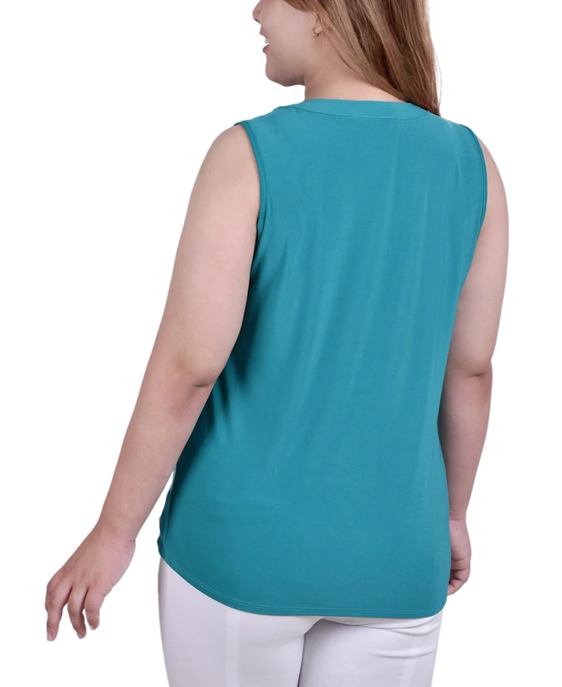 Ny Collection Plus Sleeveless Grommet Top