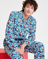 Disney | Macy's Men's Mickey Mouse & Minnie Flannel Pajamas Set, Exclusive
