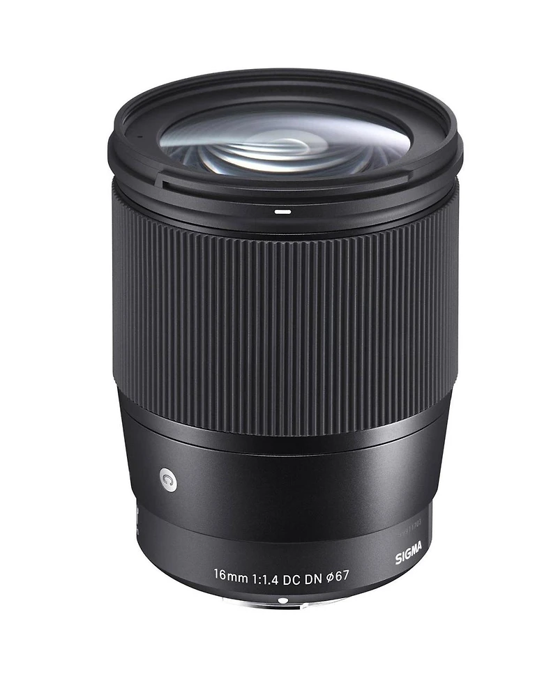 Sigma 16mm f/1.4 Dc Dn Contemporary Lens for Canon Ef-m, Black, Bundle with ProOptic 67mm Filter Kit, Flex Lens Shade, Cleaning Kit, Cap Tether, Lens
