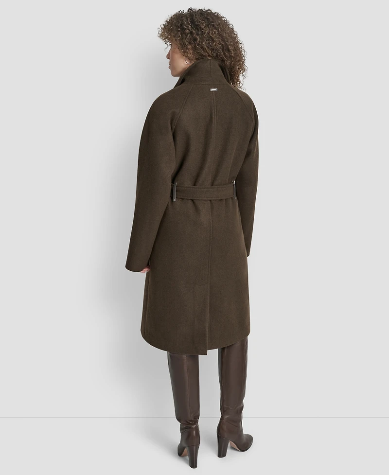 Dkny Women's Belted Notch Collar Coat
