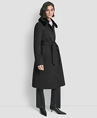 Dkny Women's Single-Breasted Pillow Collar Coat