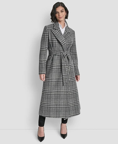 Dkny Women's Notch Collar Belted Wrap Coat