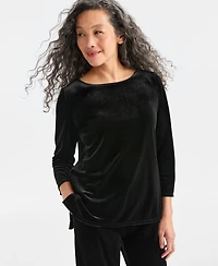 Style & Co Women's Velvet Boat-Neck Top, Macy's Exclusive
