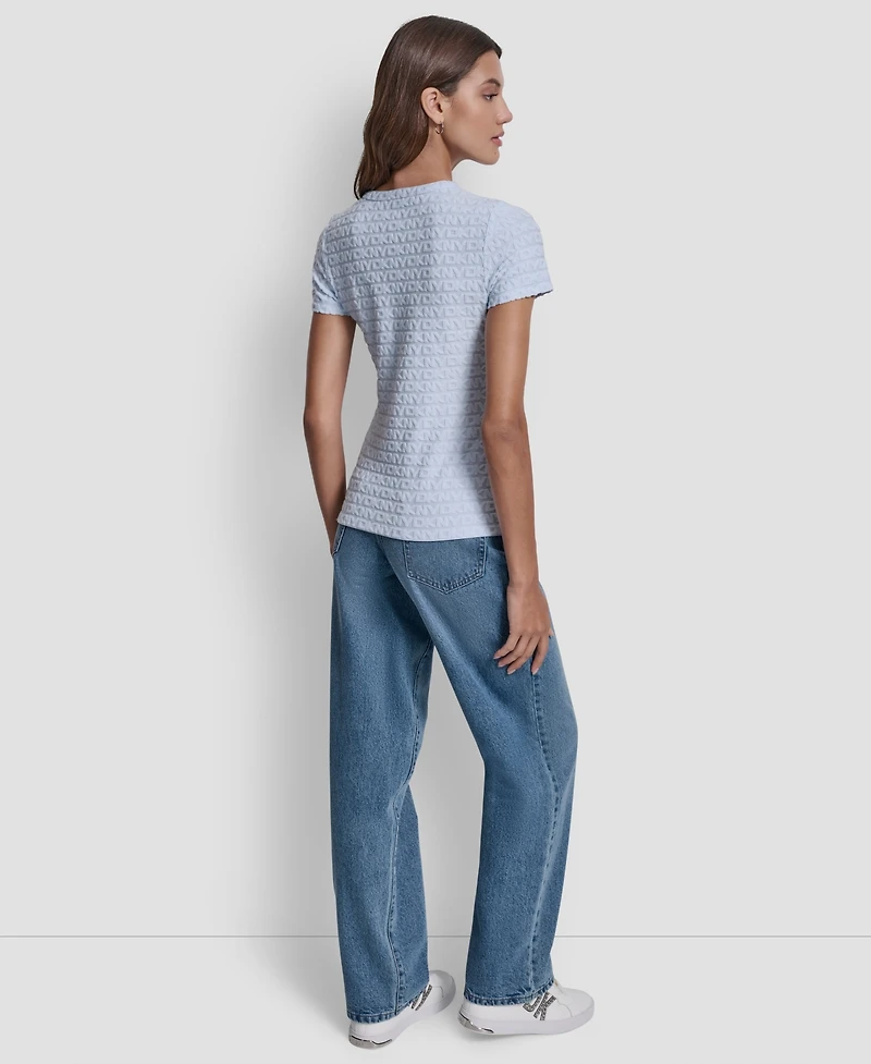 Dkny Jeans Women's Jacquard Logo Crewneck T-Shirt