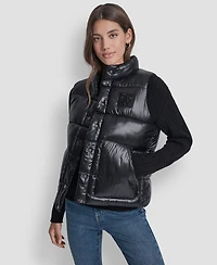 Dkny Jeans Women's Quilted Mock Neck Puffer Jacket