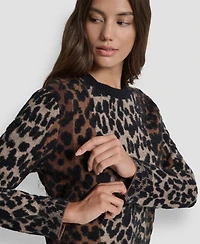 Dkny Jeans Women's Leopard Print Sweater