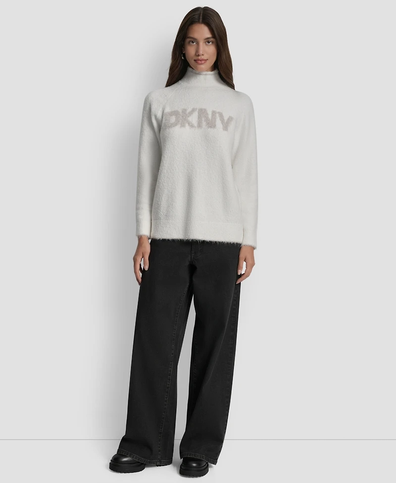 Dkny Jeans Women's Tinsel Logo Detail Sweater
