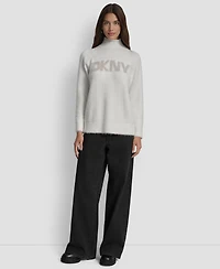 Dkny Jeans Women's Tinsel Logo Detail Sweater