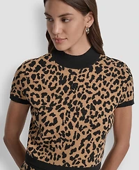 Dkny Jeans Women's Animal Print Cropped Top