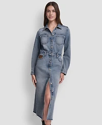 Dkny Jeans Women's Button Front Midi Dress