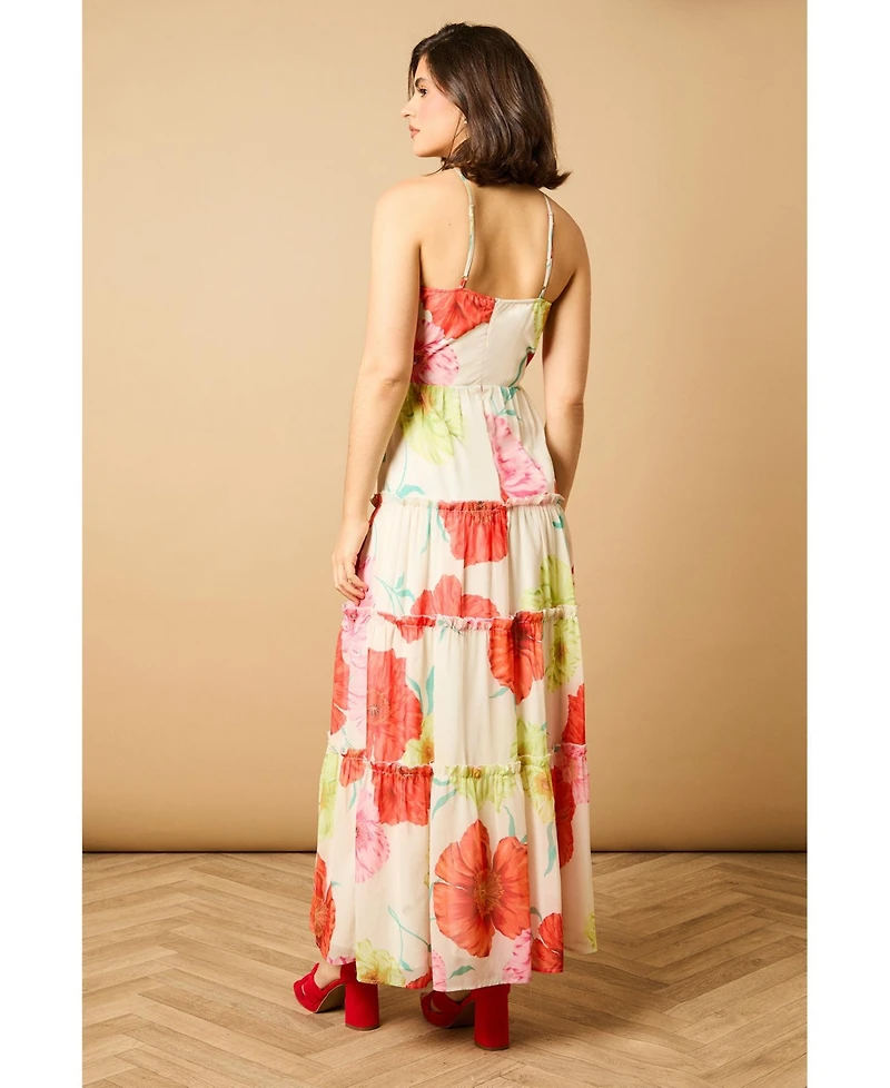 Oasis Women's Rosette Detail Halterneck Midi Dress