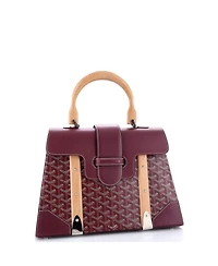 Pre-Owned Goyard Mm Saigon Top Handle Bag Coated Canvas with Leather