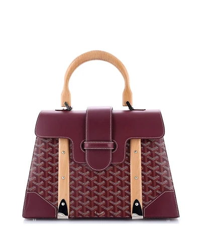 Pre-Owned Goyard Mm Saigon Top Handle Bag Coated Canvas with Leather