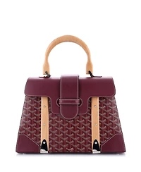 Pre-Owned Goyard Mm Saigon Top Handle Bag Coated Canvas with Leather