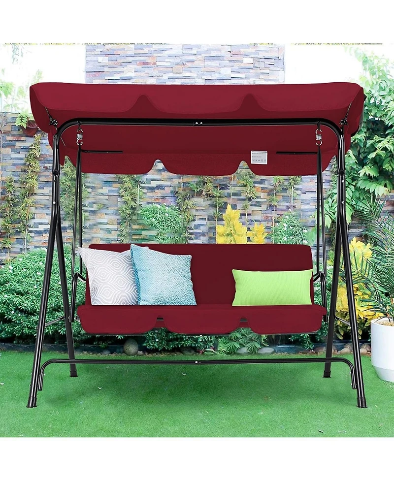 Aecojoy 3-Seat Outdoor Patio Swing Chair