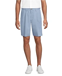 Lands' End Men's No Iron 9" Pleated Front Chino Short