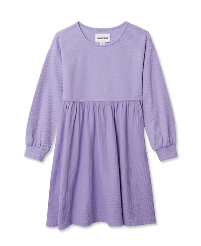Lands' End Girls Long Sleeve Ribbed Dress